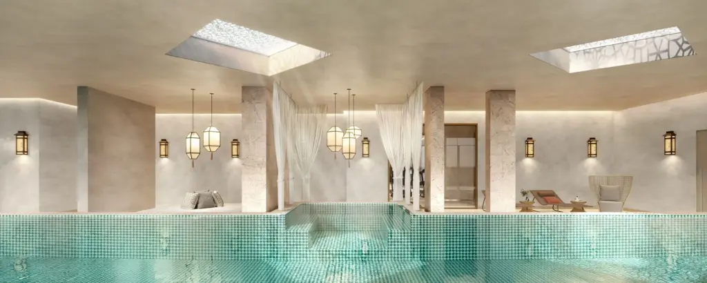 Piscina Coberta Com Raia De 25 M Do The Palace Royal, Perspectiva Ilustrada
